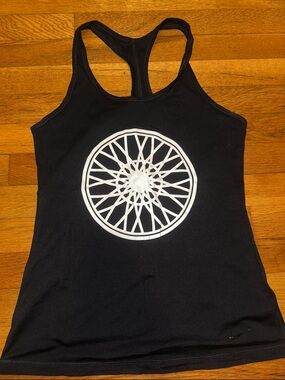 Nike Black Racerback Tank with White Wheel Graphic
